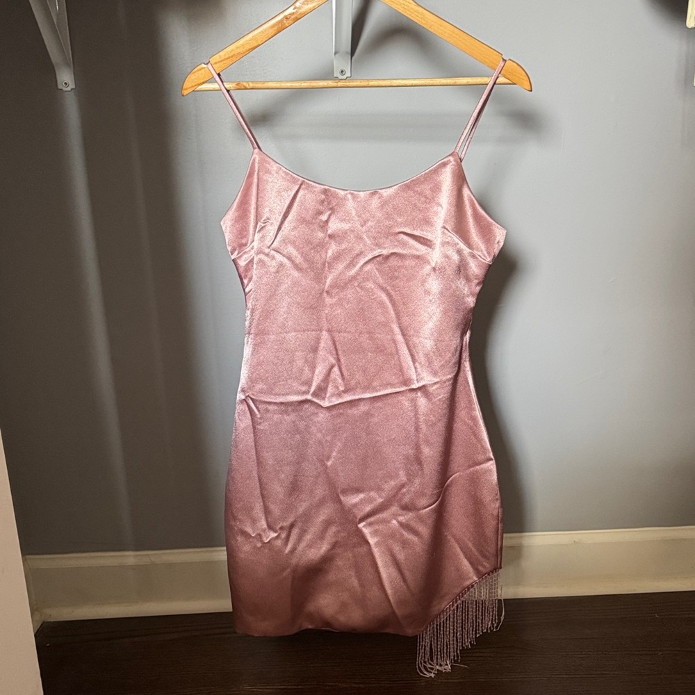 City Studio Shimmering Pink Mini Dress